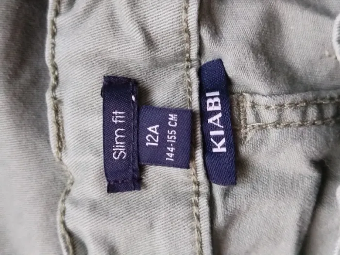 Bermuda en jean vert slim fit Kiabi taille 12 ans - photo numéro 3