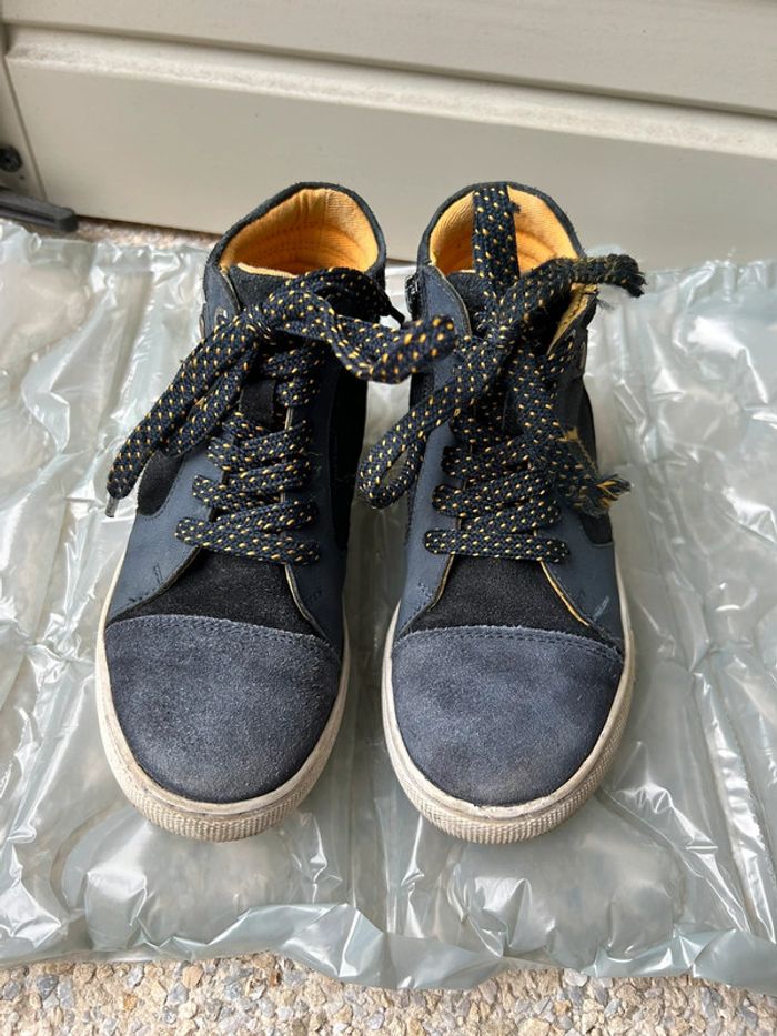 Baskets montantes cuir à lacets et fermeture éclair garçon verbaudet - photo numéro 5