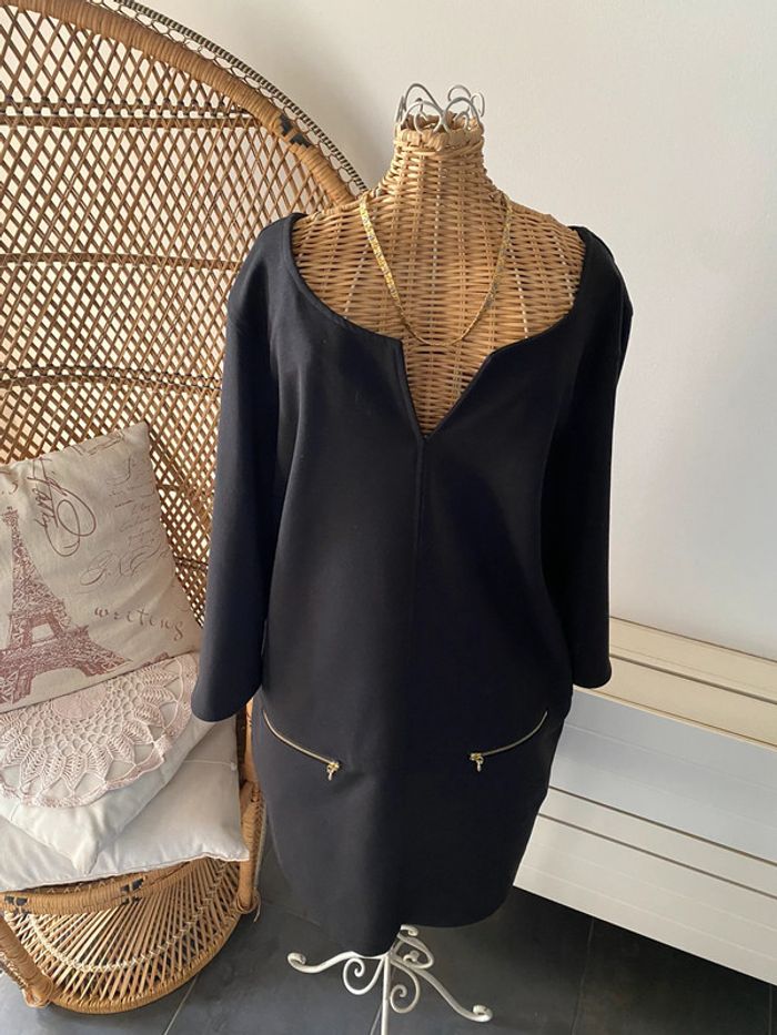 Robe noire vintage style Courrege taille S - photo numéro 2