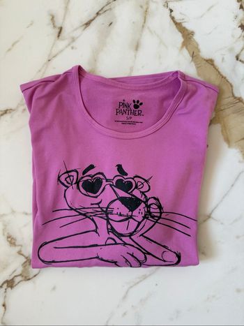 T-shirt long panthère rose