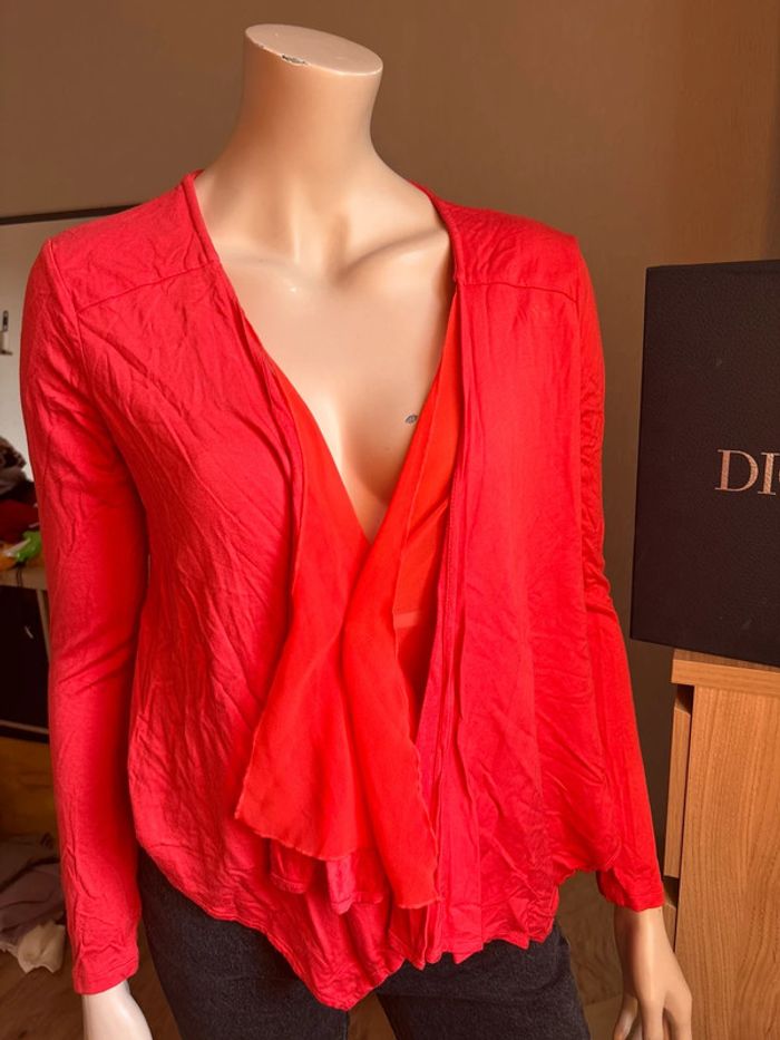 Gilet rouge fluide - photo numéro 2