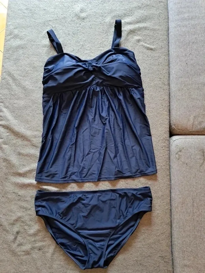 Maillot de bain bleu 2 pièces en XL
