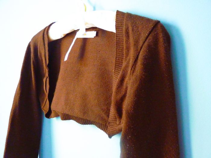 Gilet Femme cache cache court marron S 36 TBE