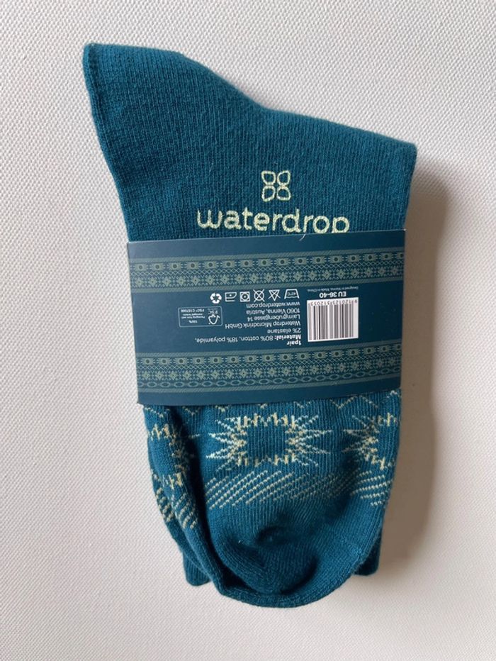 Chaussettes de Noël collector waterdrop couleur émeraude - photo numéro 2