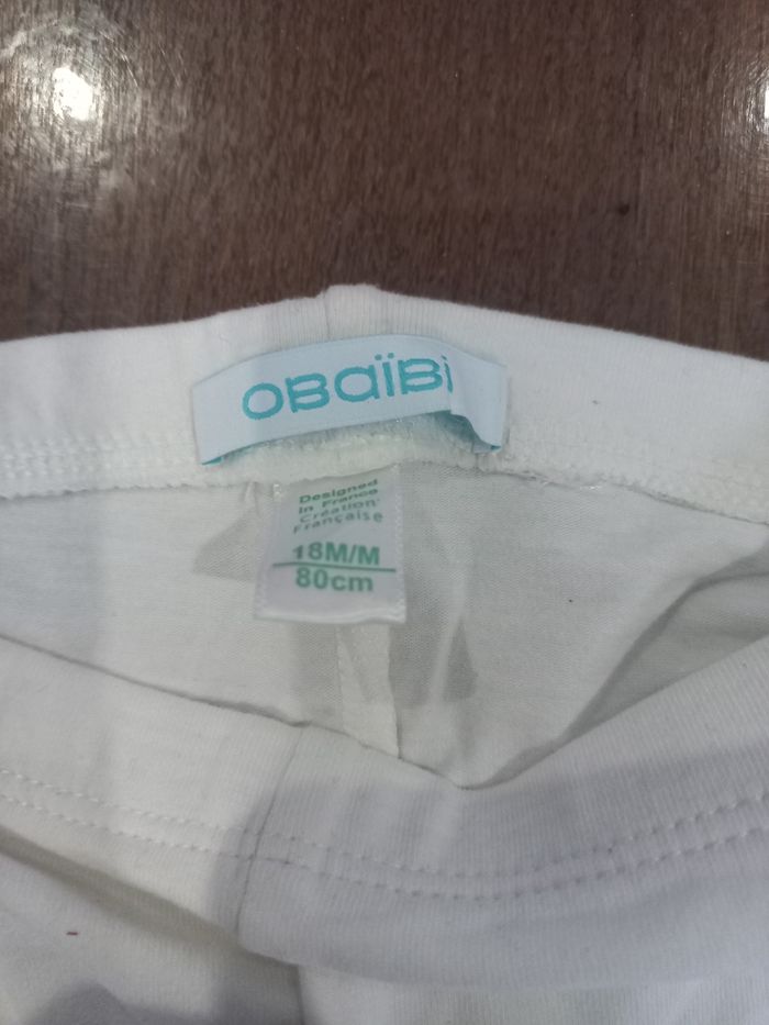 Legging blanc Obaïbi 18mois 80cm - photo numéro 3