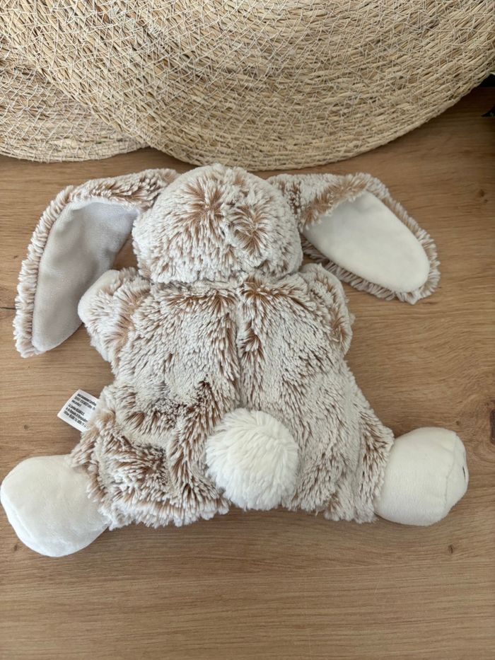 Doudou marionnette lapin beige blanc empreintes tex baby - photo numéro 3