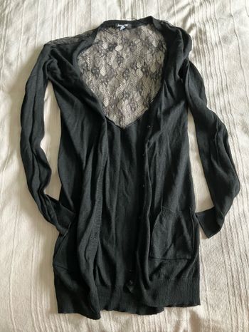 Gilet long fin dos dentelle S