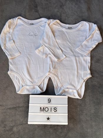 Lot 2 body manches longues 9M