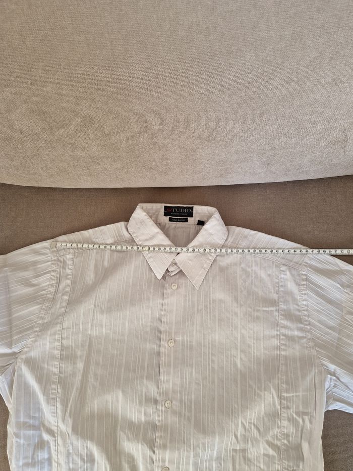 Chemise homme gris clair rayé blanc, Armand Thiery - photo numéro 8