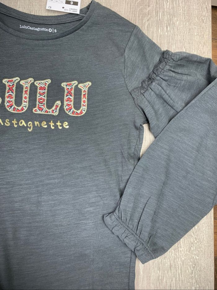 T-shirt ML avec inscription brodée - taille 6 ans - neuf - photo numéro 5