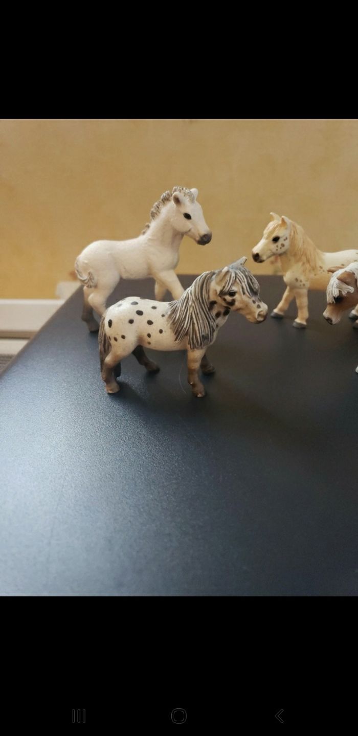 4 mini chevaux poney schleich