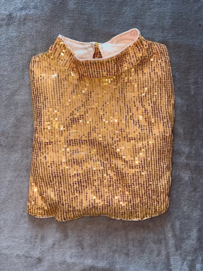 Haut femme à paillettes court à manches longues Shein en très bon état taille 34. Couleur doré. - photo numéro 9