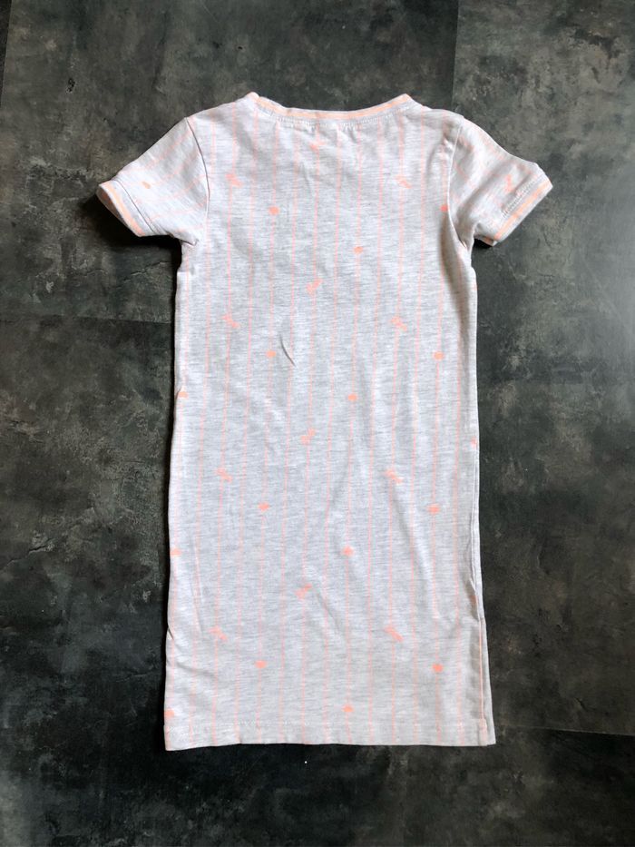 Chemise de nuit gris rayures abricot 5/6 ans - photo numéro 4