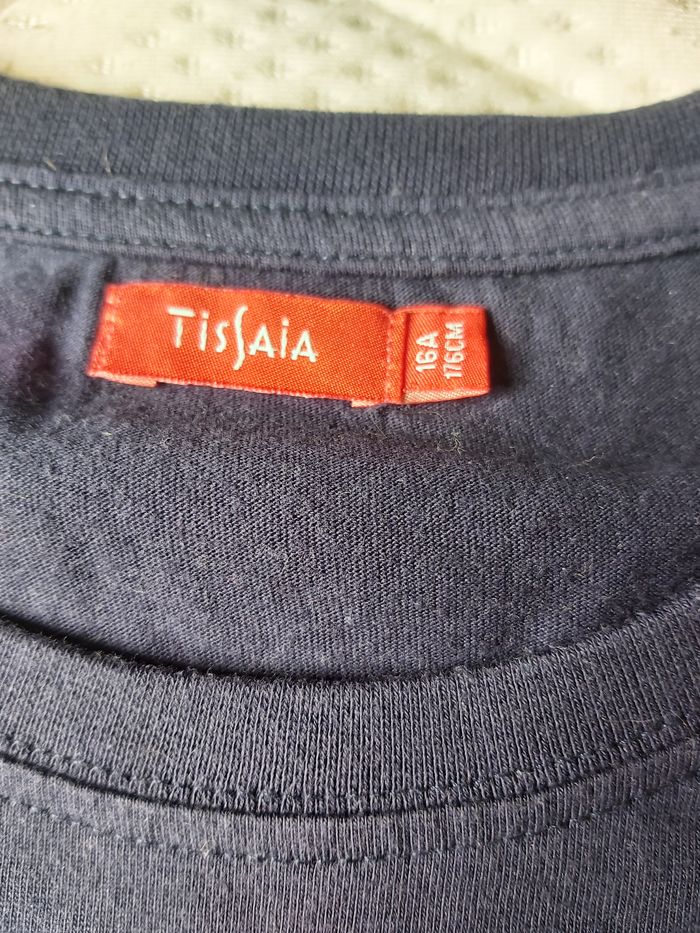 T shirt bleu marine et blanc 16 ans - photo numéro 2