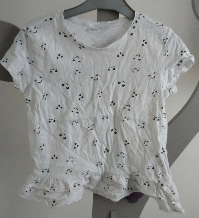 Tee-shirt manches courtes blanc imprimé Zeeman taille 7-8 ans