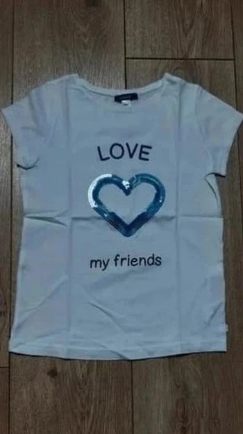 Tee-shirt Mc okaidi blanc "love my friends" 8 ans neuf jamais porté