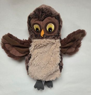 Doudou marionnette Hibou/ Chouette marron et beige - Ikea