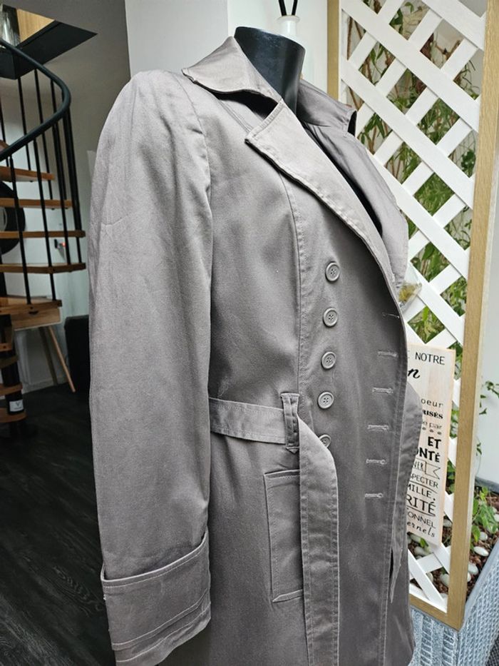 Trench marron taupe taille M - photo numéro 7
