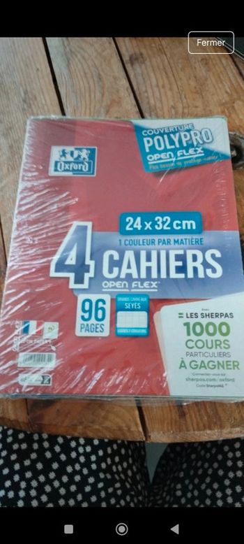 Lot 4cahiers oxford