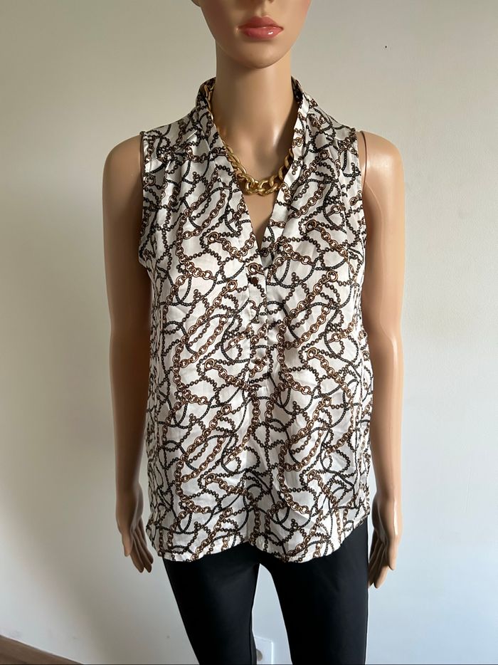 Blouse imprimée sans manches Morgan taille 34 jamais portée