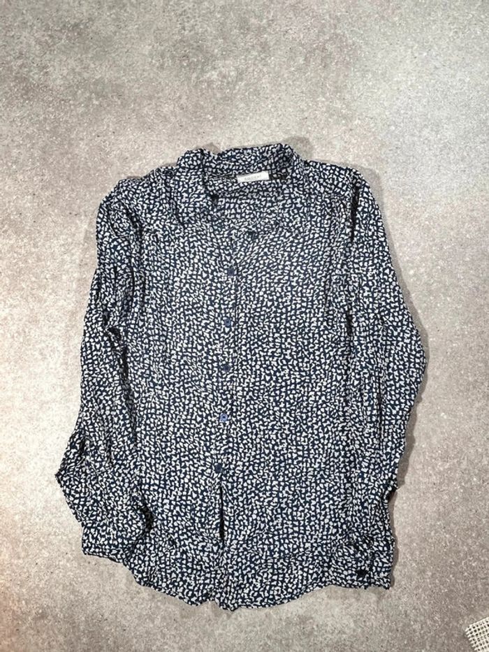 chemisier femme taille 36 marque Kookai, imprimé bleu et blanc - photo numéro 2