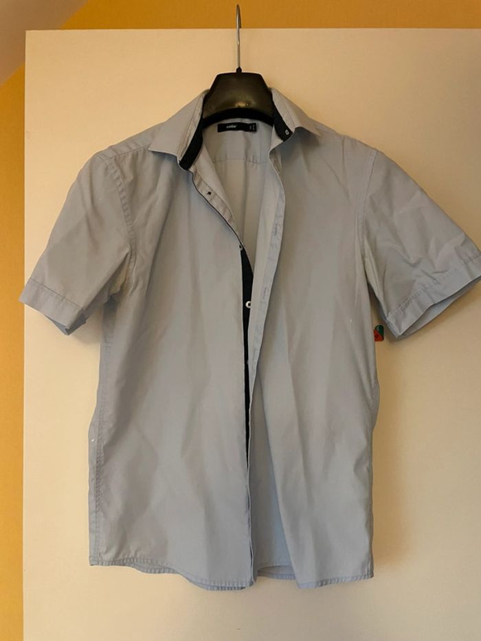 Chemise bleu ciel homme manches courtes