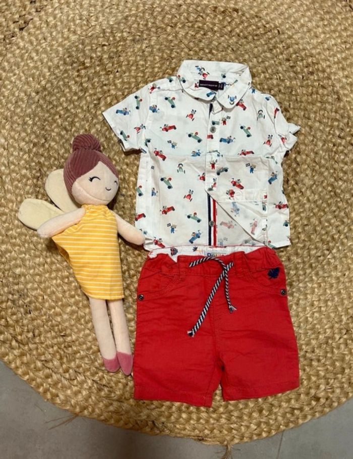Ensemble chemise et short bébé garçon sergent major