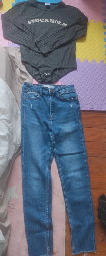 Lot jean Bershka et body zara 13 14 ans