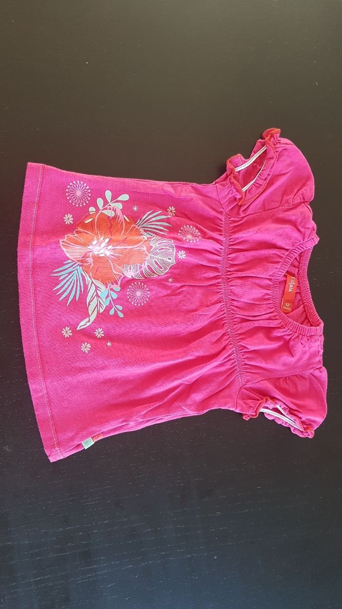Ensemble fille short + tee 12 mois - photo numéro 2