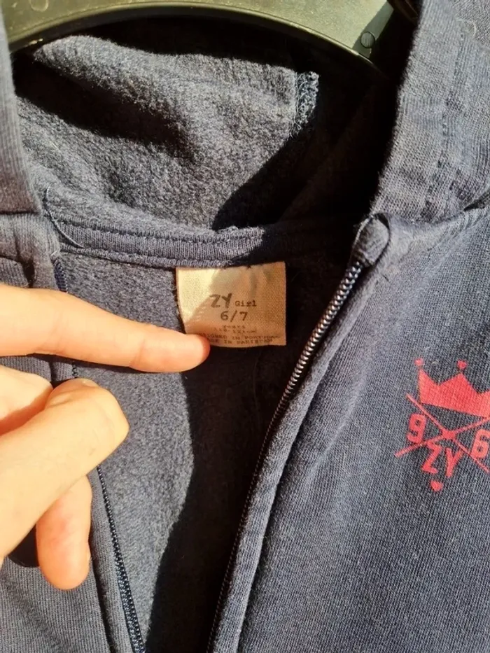Veste zippée bleu 6/7ans - photo numéro 2