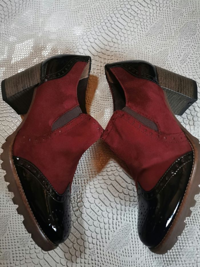 Chaussures à talons noires et bordeaux Tamaris - photo numéro 5