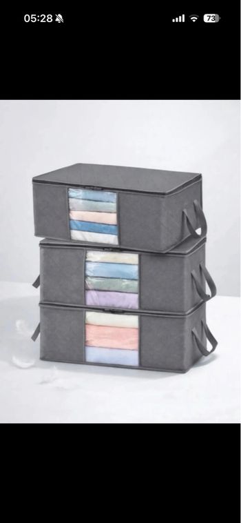 🧺 Boîte de rangement XXL 60L – Organisation vêtements & couvertures – Pliable
