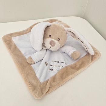 Doudou lapin kiabi bleu marron