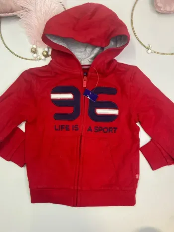Sweat zippé à capuche - garçon - neuf - Okaïdi - Taille 4 ans