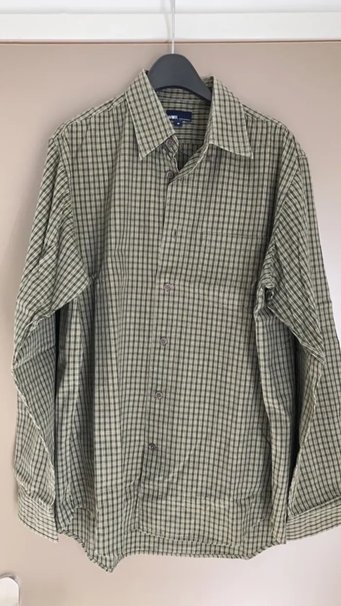 chemise homme manches longues à carreaux kaki taille M WMk