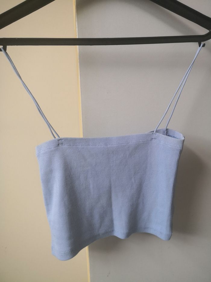 Crop top bleu