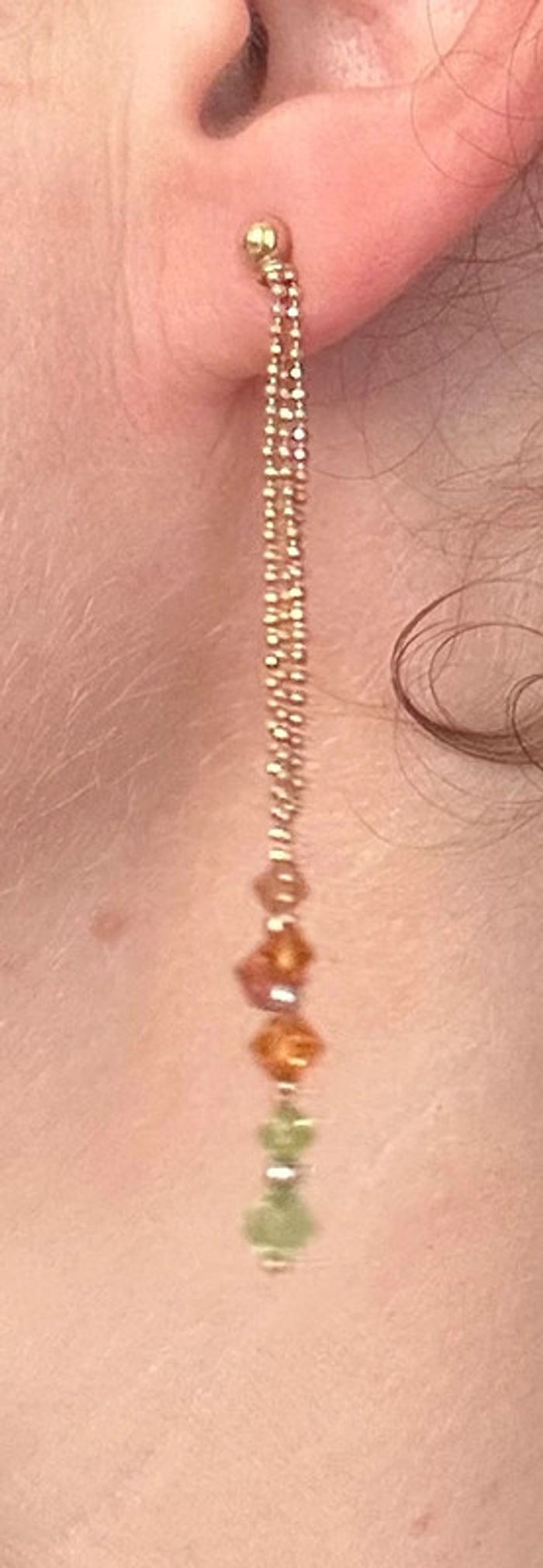 Belle paire de boucles d’oreilles pendantes en or 18 carats avec perles femme TBE - photo numéro 14