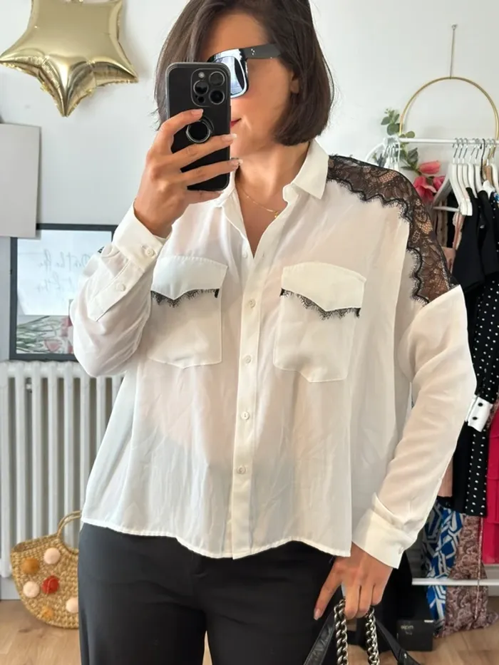 Chemiser The Kooples blanc et noir taille 36