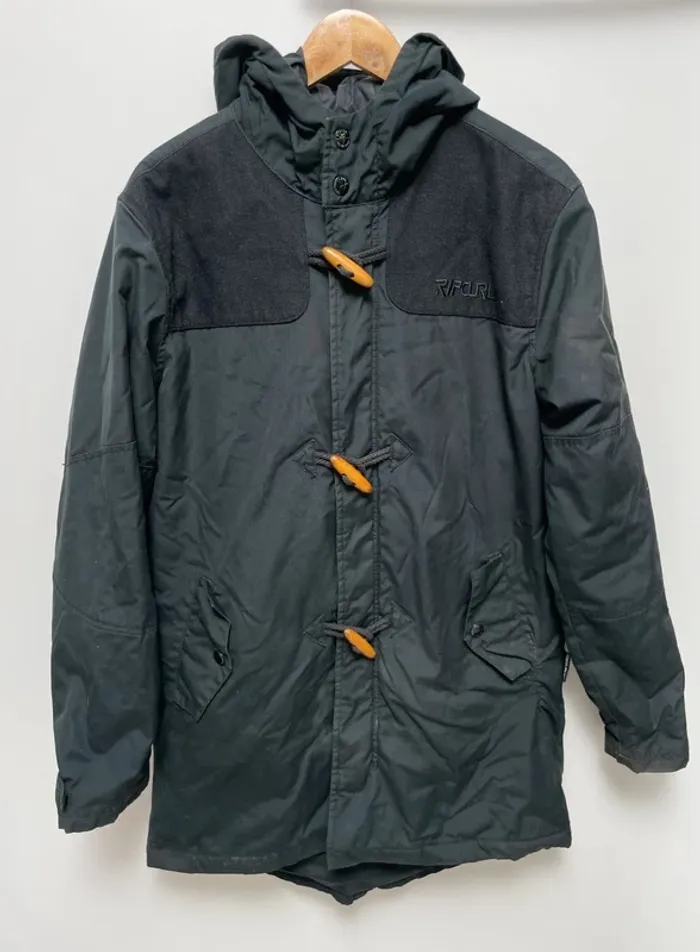 Duffle Coat hoodie Jacket black Rip Curl Mens M