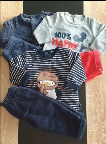 Lot de 3 pyjamas 2 pièces hiver 6 mois