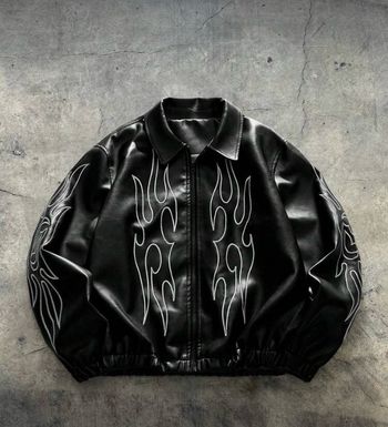 Vestes / Blousons aviateur décontracté | motif « Flammes »