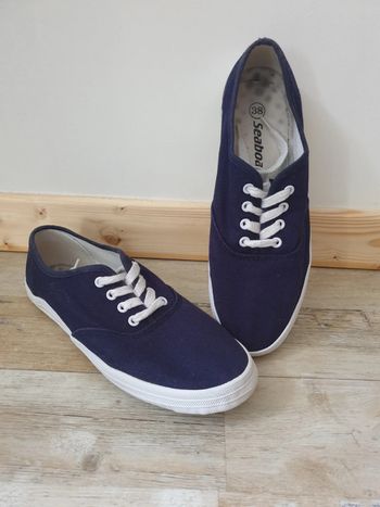 Tennis en toile bleu marine seabord 38