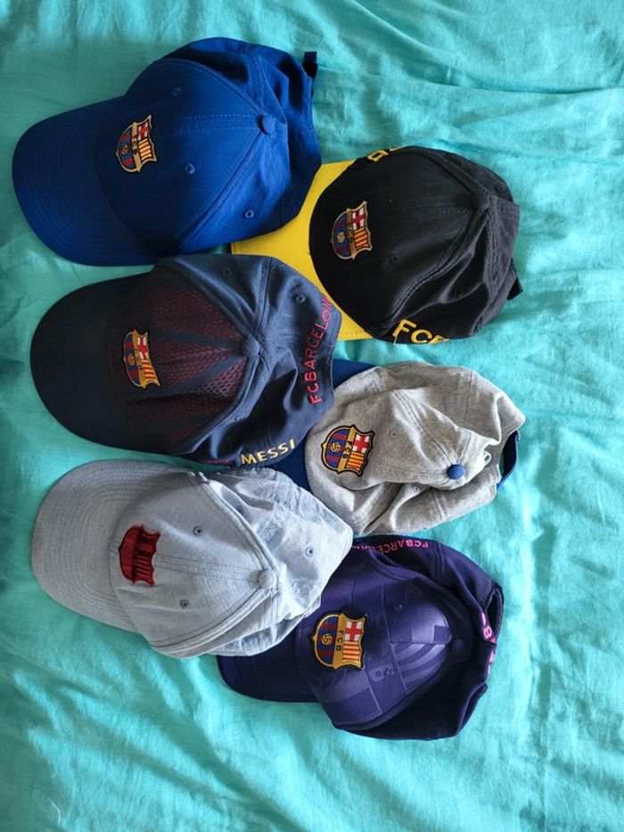 Lot 5 casquettes fc barcelone - photo numéro 2