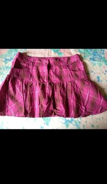Jupe courte madras h&m rose fuschia