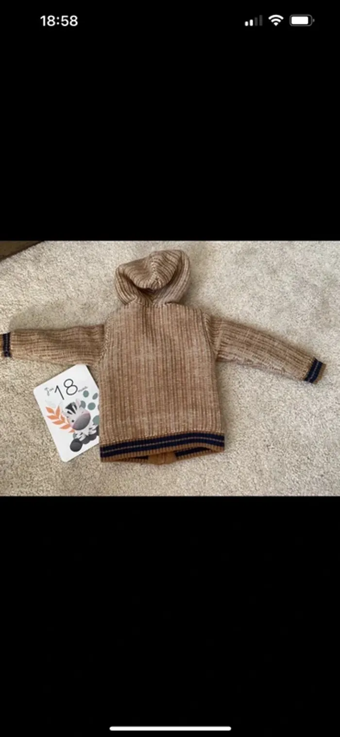 Gilet chaud bébé 18 mois – capuche doublée - photo numéro 6