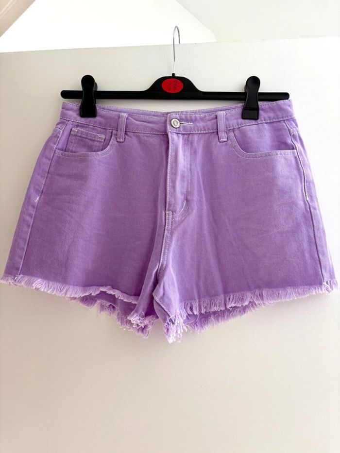 Mini short en jean denim taille haute lila Shein L - photo numéro 2