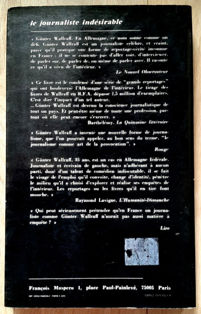 Gunter Wallraff - le journaliste indésirable cahiers libres 334 - photo numéro 3