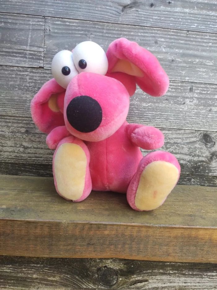 Grande peluche souris rat rose