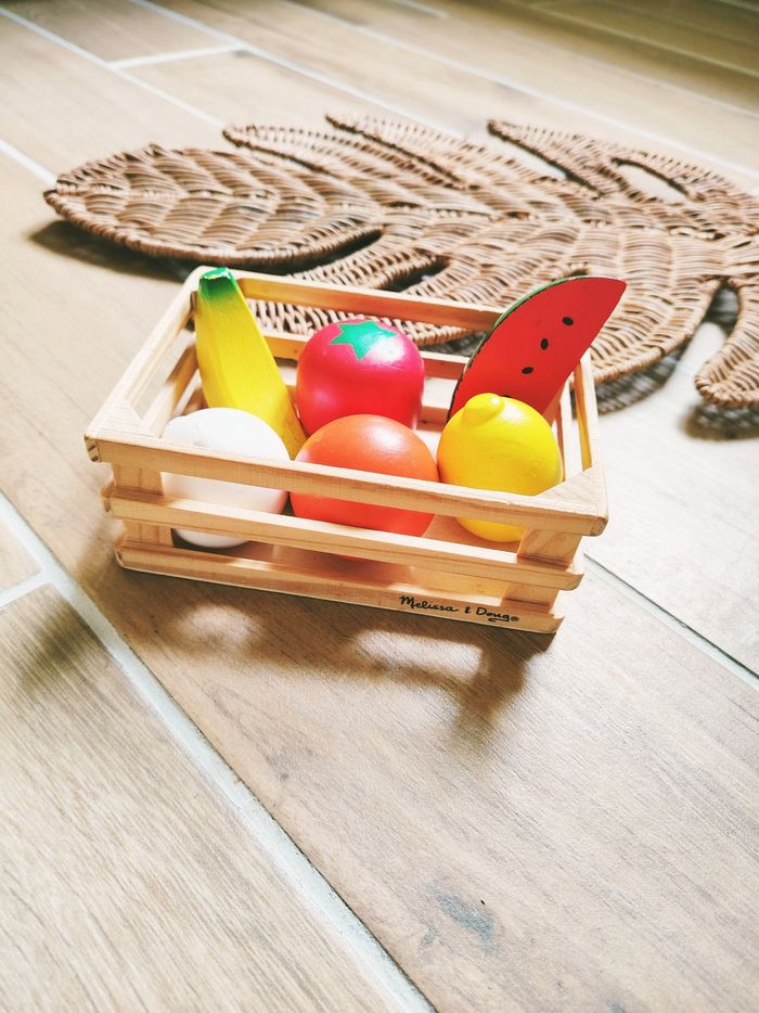 🍉Dinette petite cagette aliments fruits et légumes en bois marque Melissa et Doug