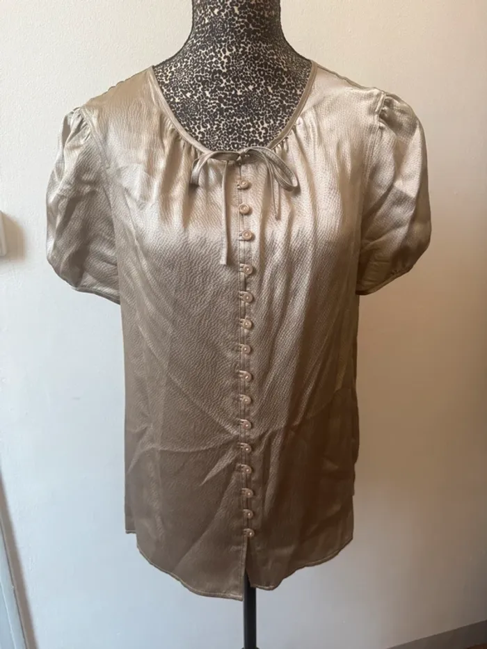 Haut Caroll – 100 % soie – Taille 40 - Couleur Bronze